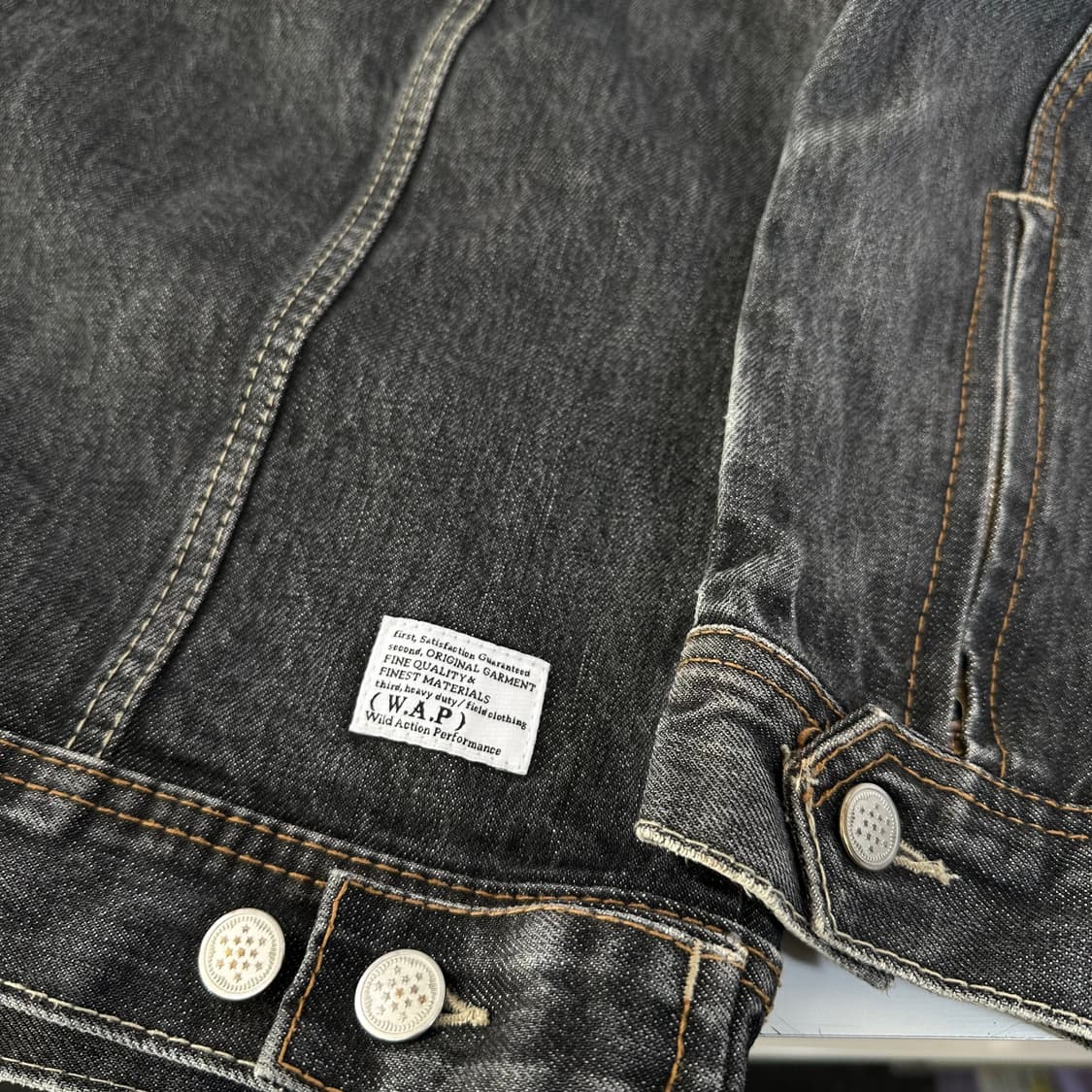 M 95 디아프바인 그레이워시드 워크웨어 데님 트러커자켓 상품이미지6