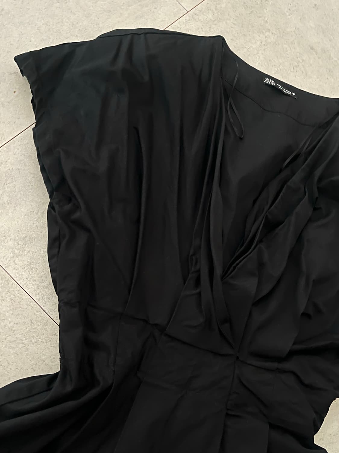 자라 셔츠 원피스 S 블랙 상품이미지2