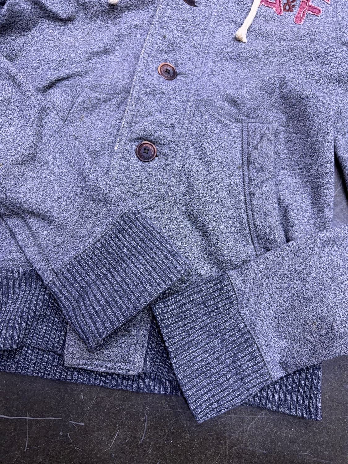 아베크롬비 버튼업 후드 머슬핏 자켓 그레이 M 상품이미지7