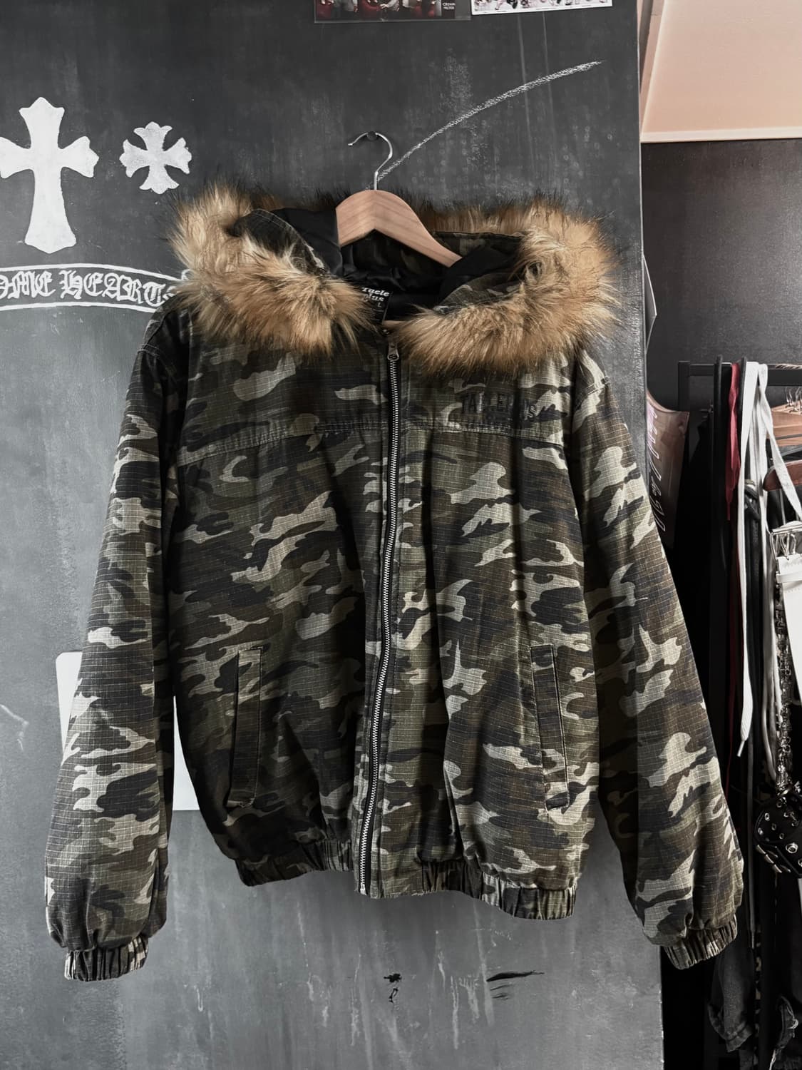카모 퍼 자켓 봄버 상품이미지3
