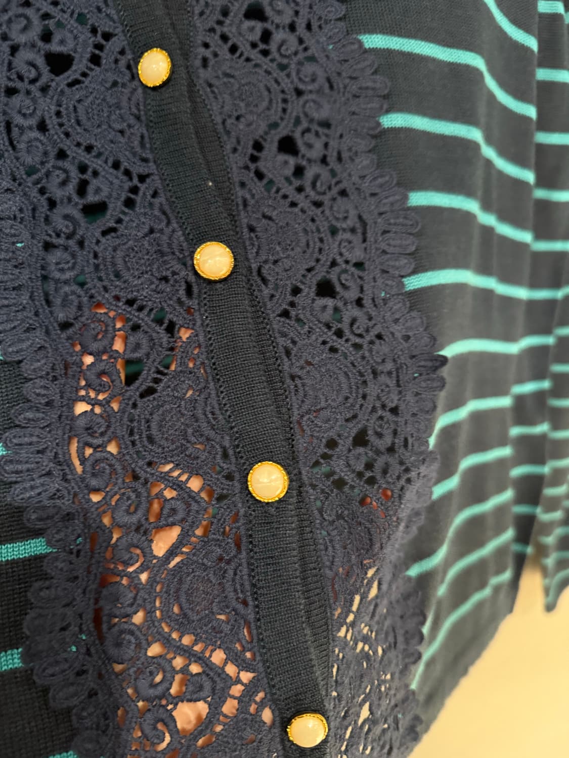 crochet layered stripe pattern cardigan 상품이미지8