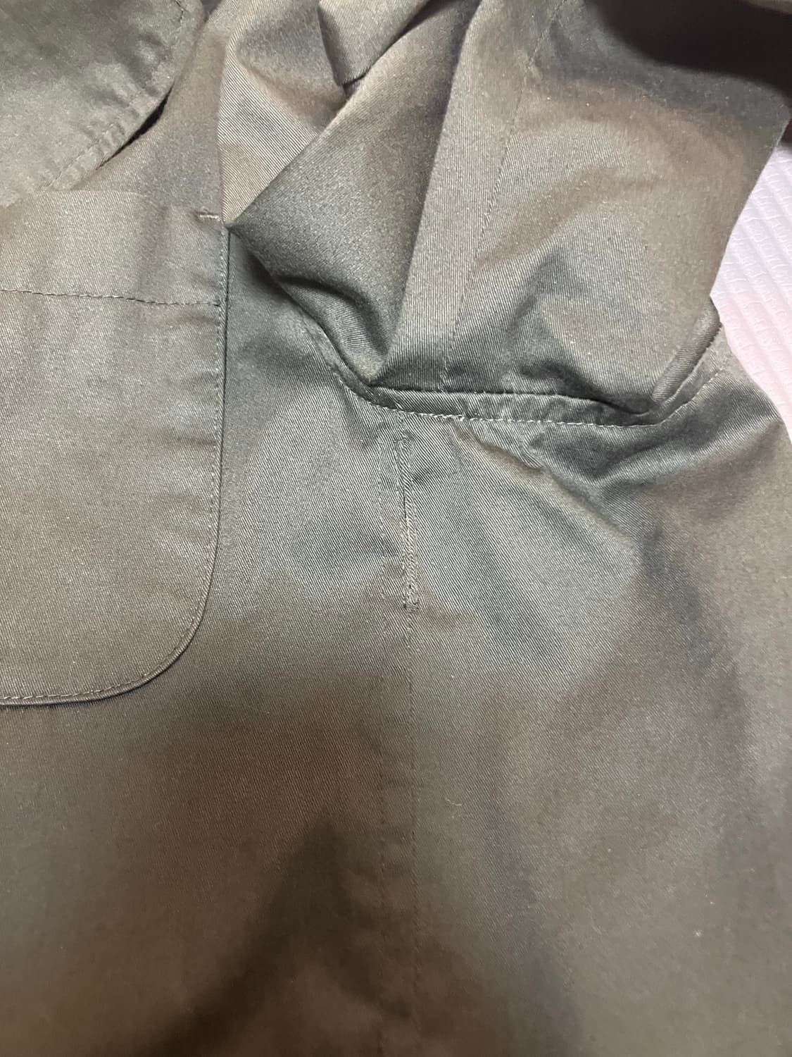 다크그린 투버튼 코튼 자켓 상품이미지6