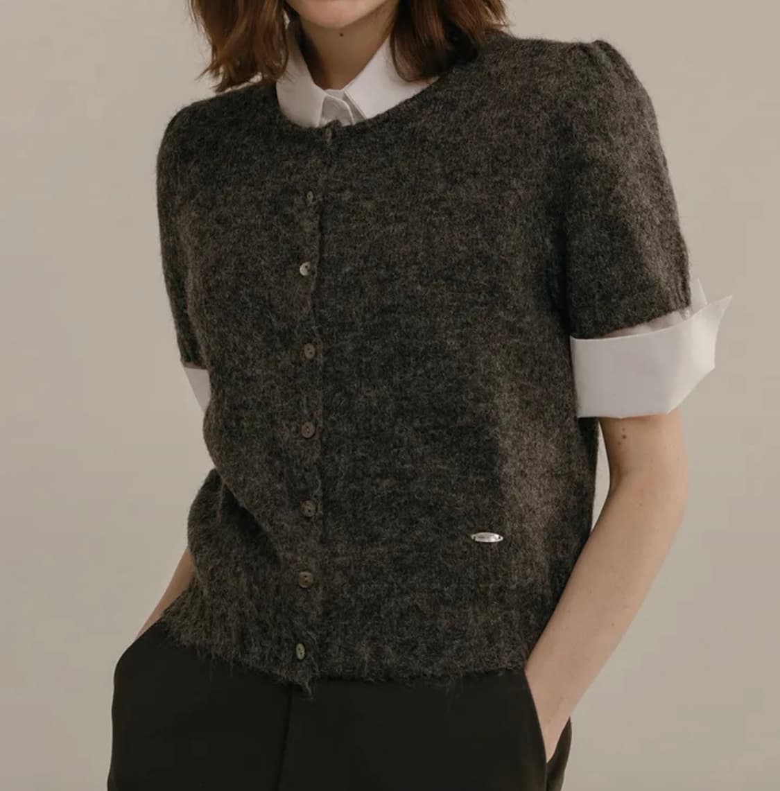 바닐라니트 반팔 니트 가디건 상품이미지2