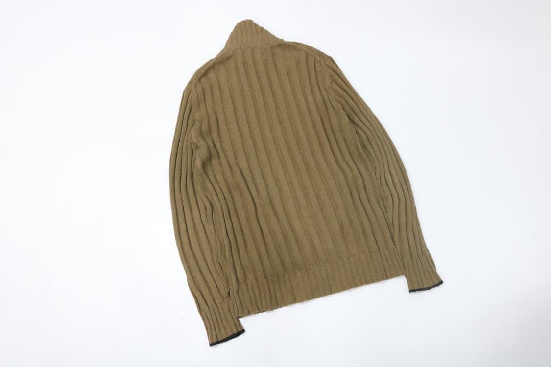 타케오 키쿠치 빈티지 카키 립 니트 가디건 (3) 상품이미지6