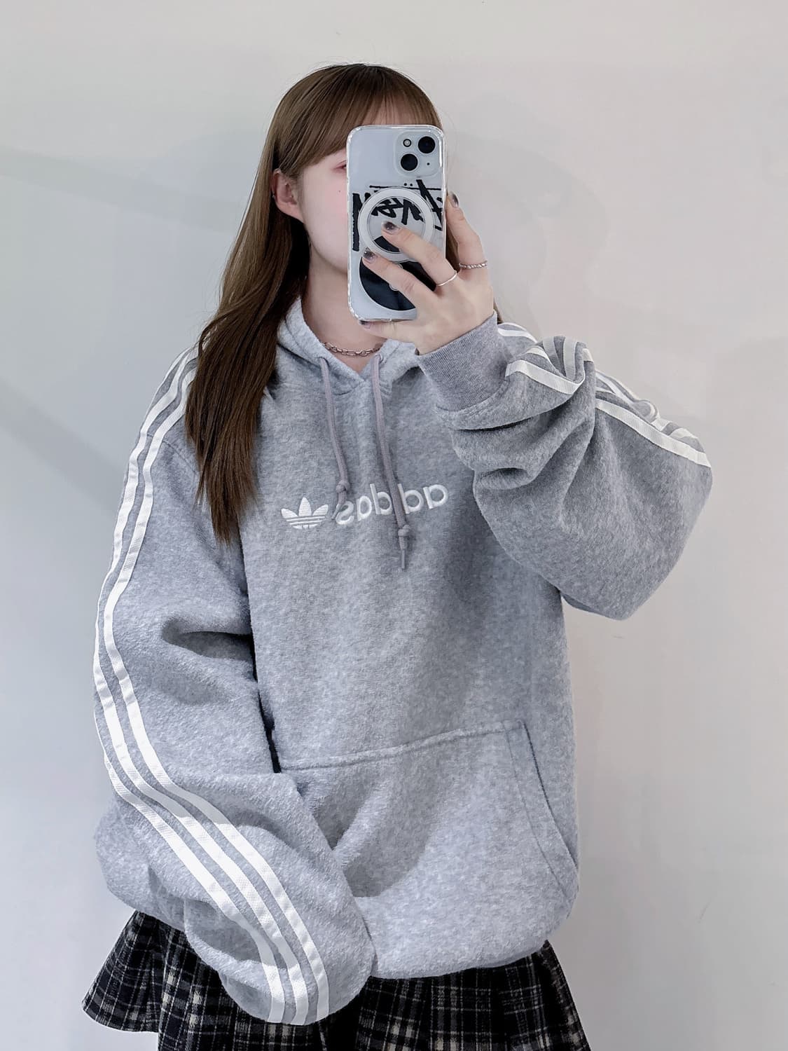 아디다스 빅로고 플리스 후드 상품이미지1