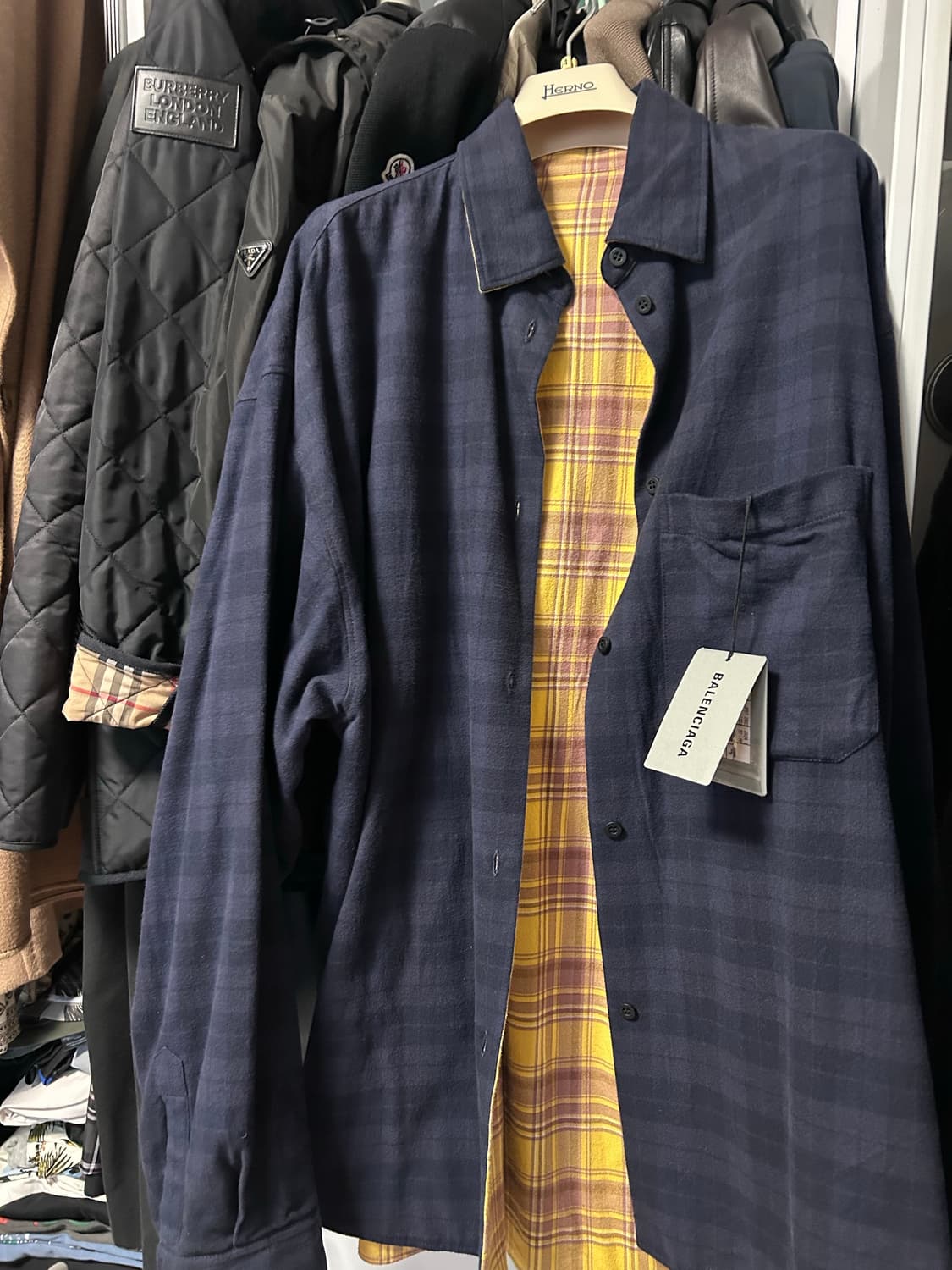 발렌시아가 리버시빌 플란넬셔츠 M 새상품 상품이미지1