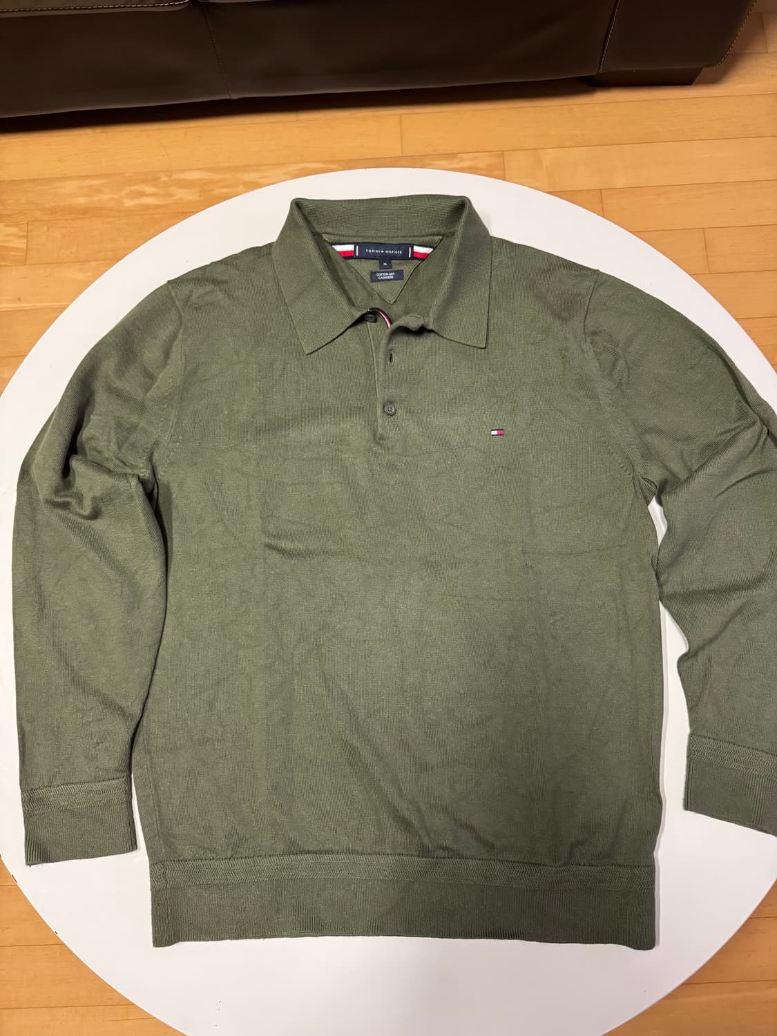 타미힐피거 카키색 카라 니트 XL 상품이미지1