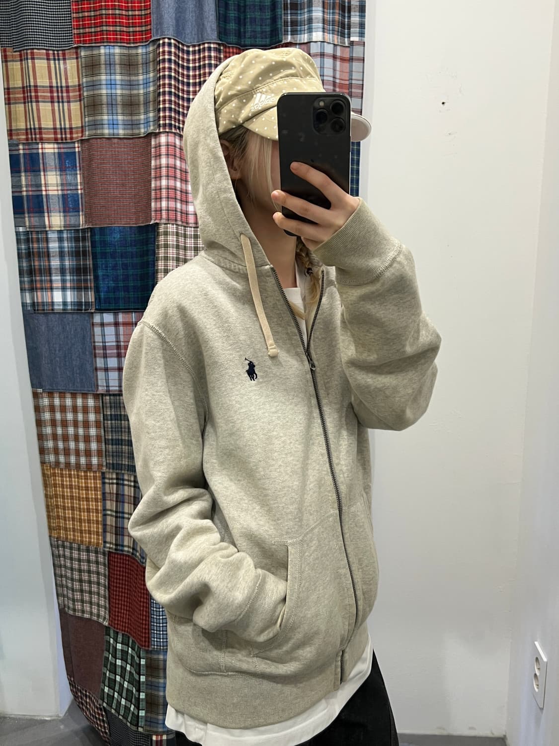 폴로 그레이 후드집업 상품이미지2