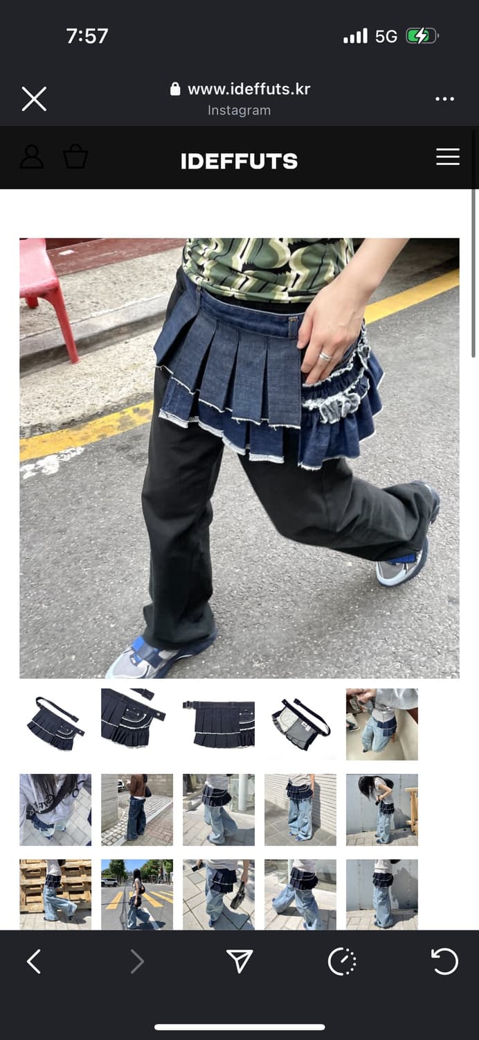 Ideffuts levis remade frill belt (denim) 상품이미지5