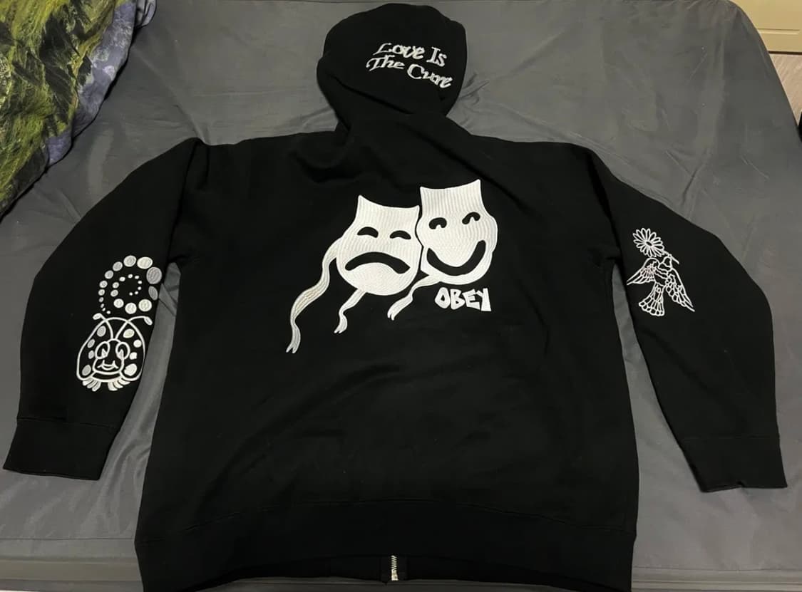 obey , 스트릿 패치 후드집업 ( 블랙 / XL )  상품이미지5