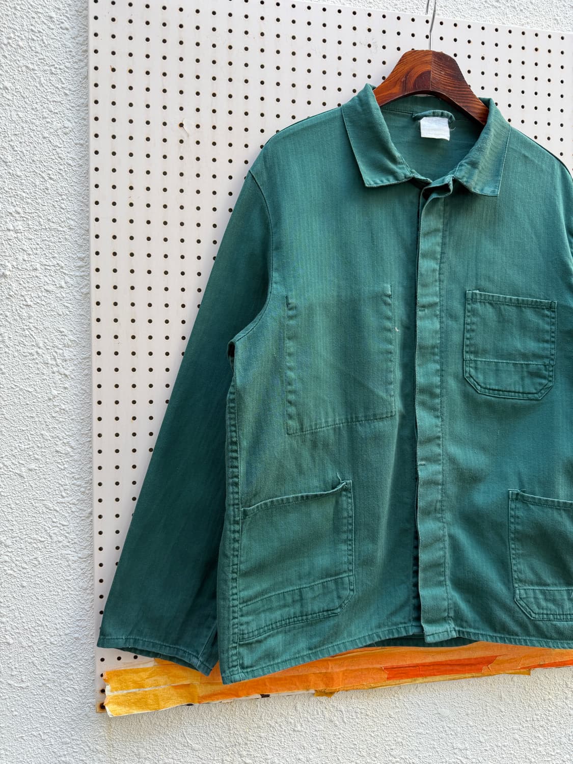 1980s FRENCH SAGE GREEN HBT 헤링본 프렌치워크자켓 상품이미지6