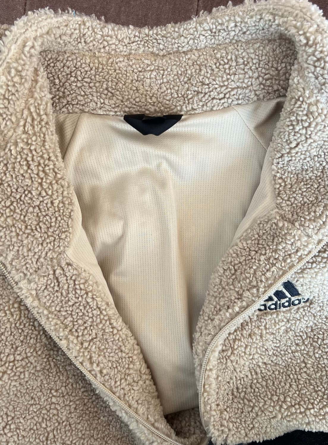 아디다스 남성 베이지 후리스집업점퍼 간절기점퍼 상품이미지5