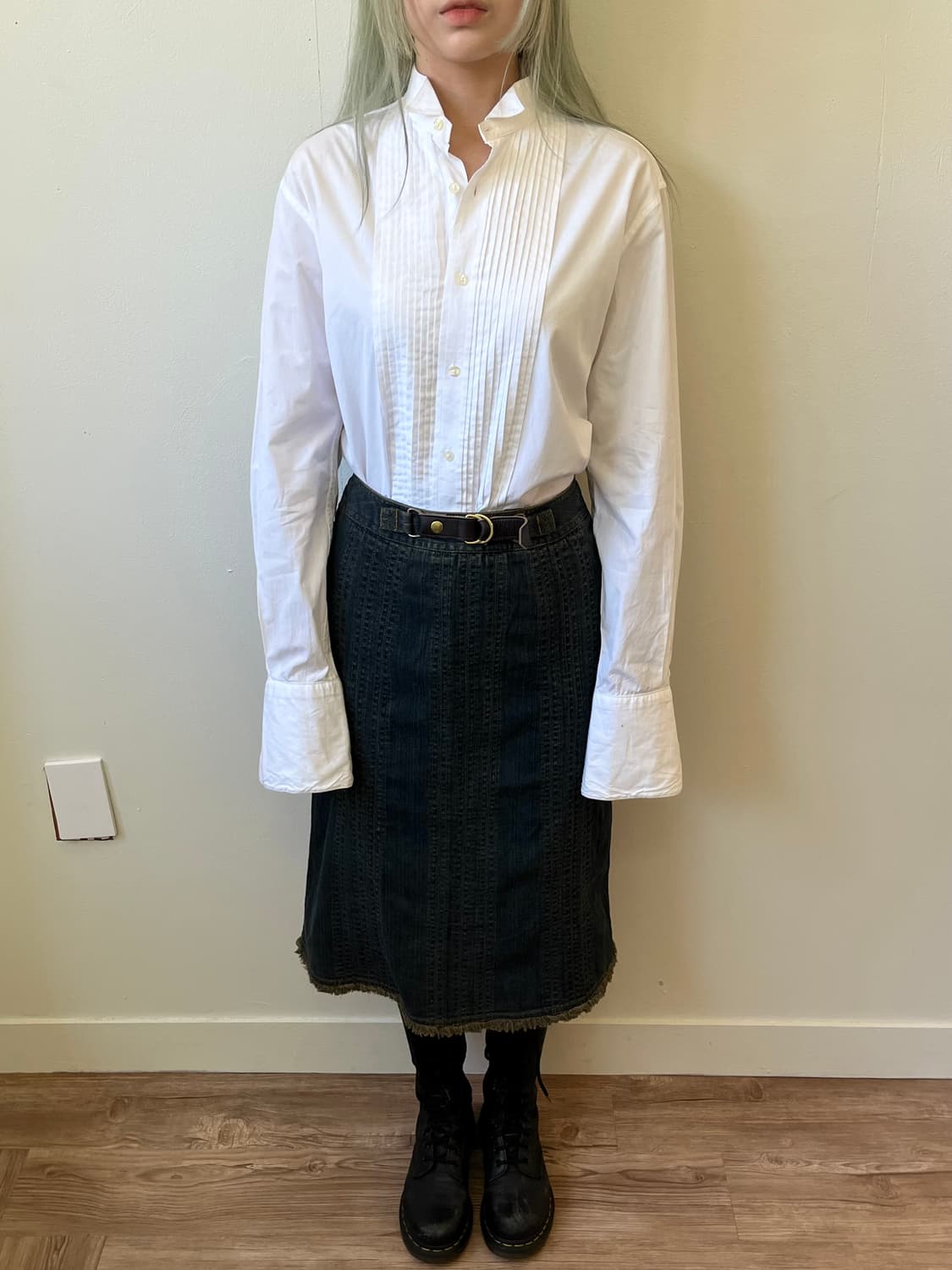 vtg 프릴 데님 스커트 상품이미지7