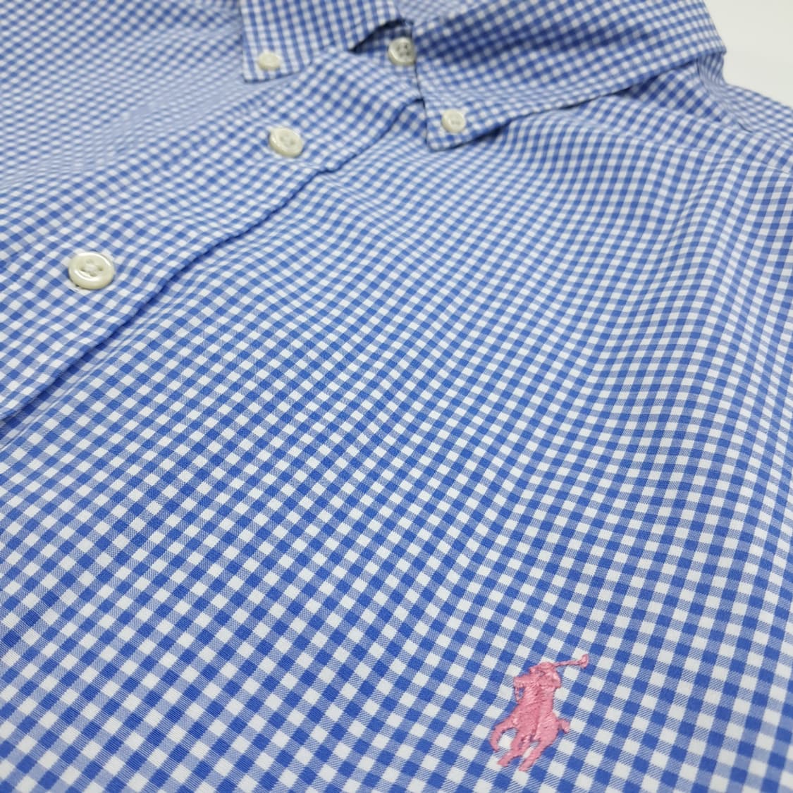 CN831 3XLT 폴로 랄프로렌 블루 마이크로체크 긴팔 셔츠 남방 상품이미지5