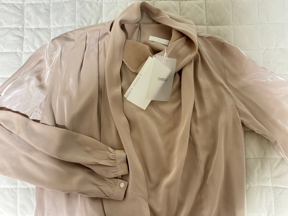 (원가14.9)오브베이지 26ss vine drape tie blouse 상품이미지2