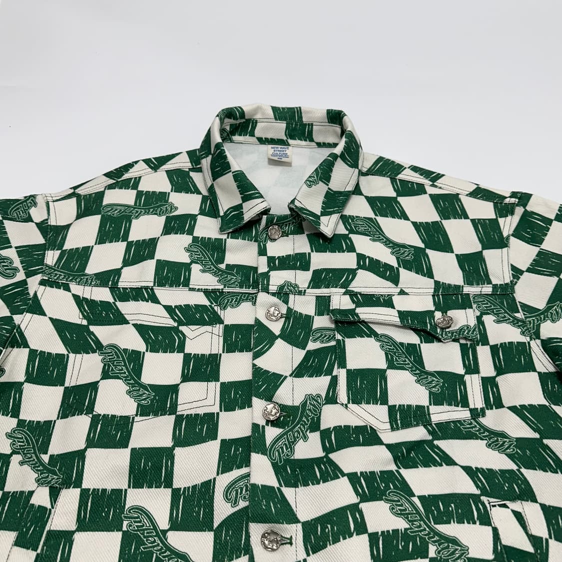 vtg 빈티지 그린 체커보드 트러커 자켓 상품이미지3