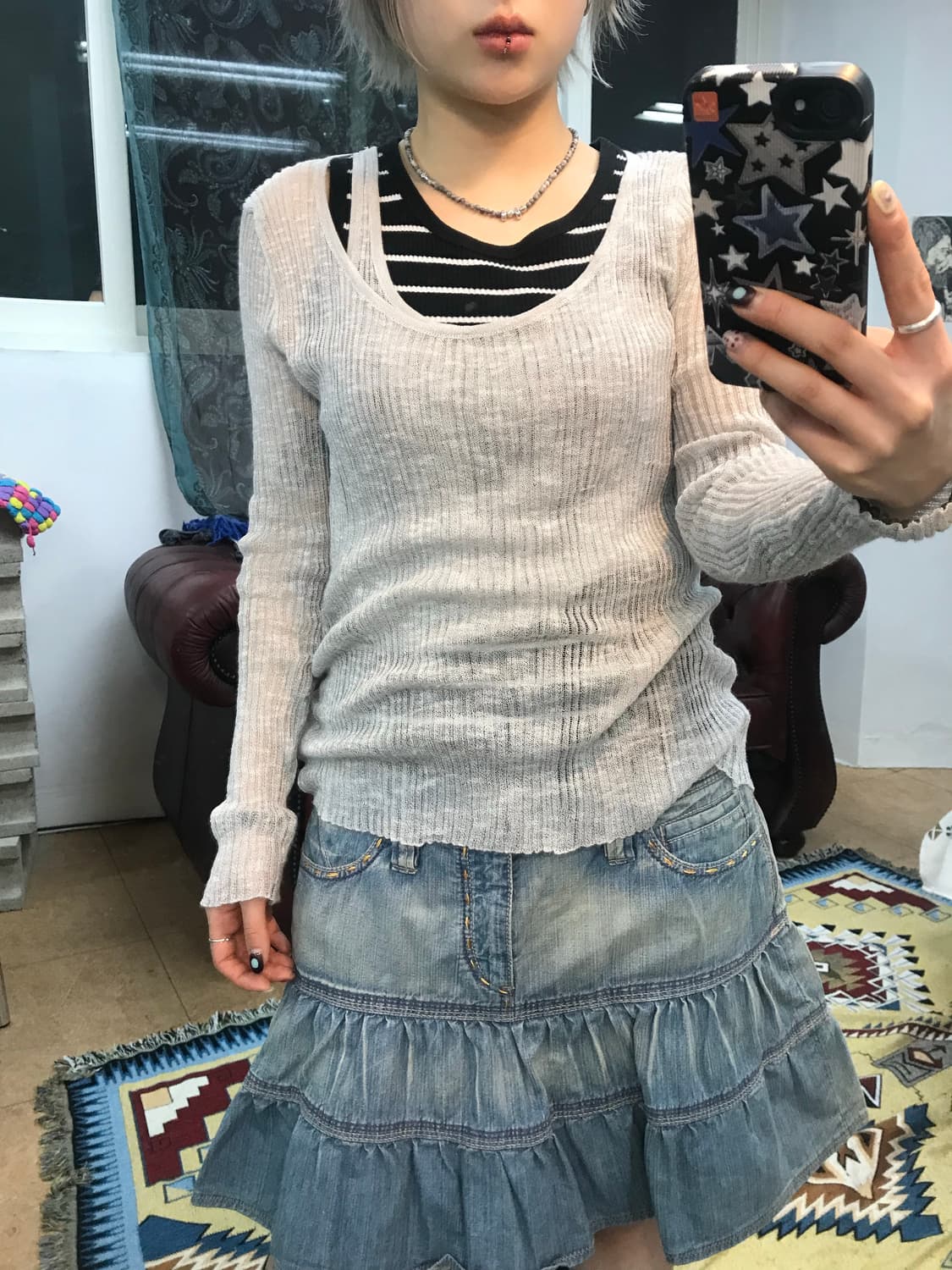 여성 그물 니트  상품이미지1