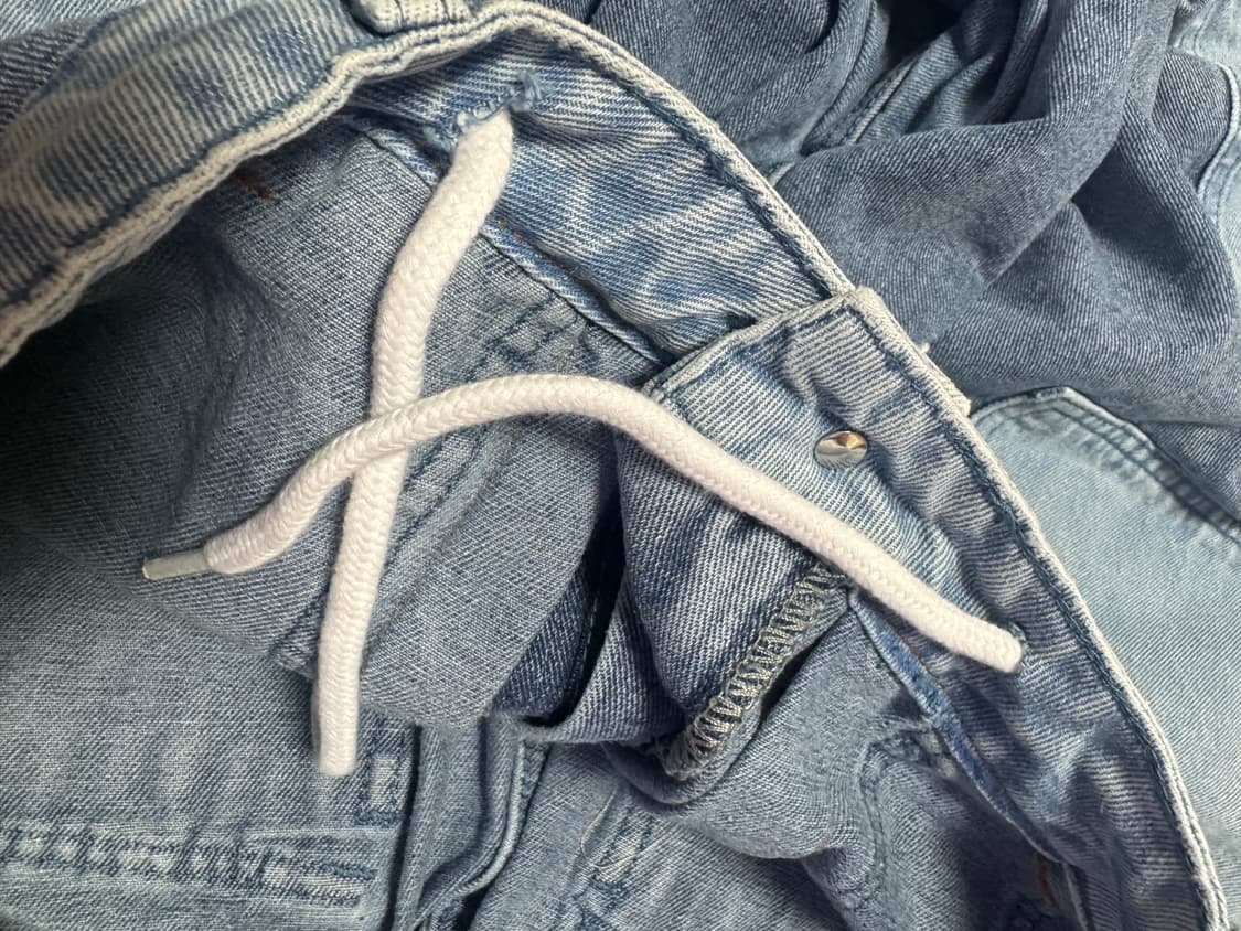 배색 카고 데님 와이드 팬츠 상품이미지7