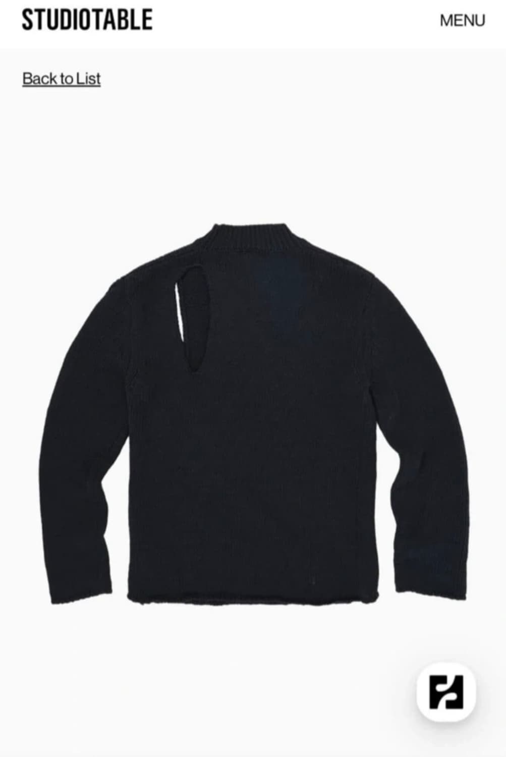 STUDIOTABLE 블랙 컷아웃 니트 상품이미지2