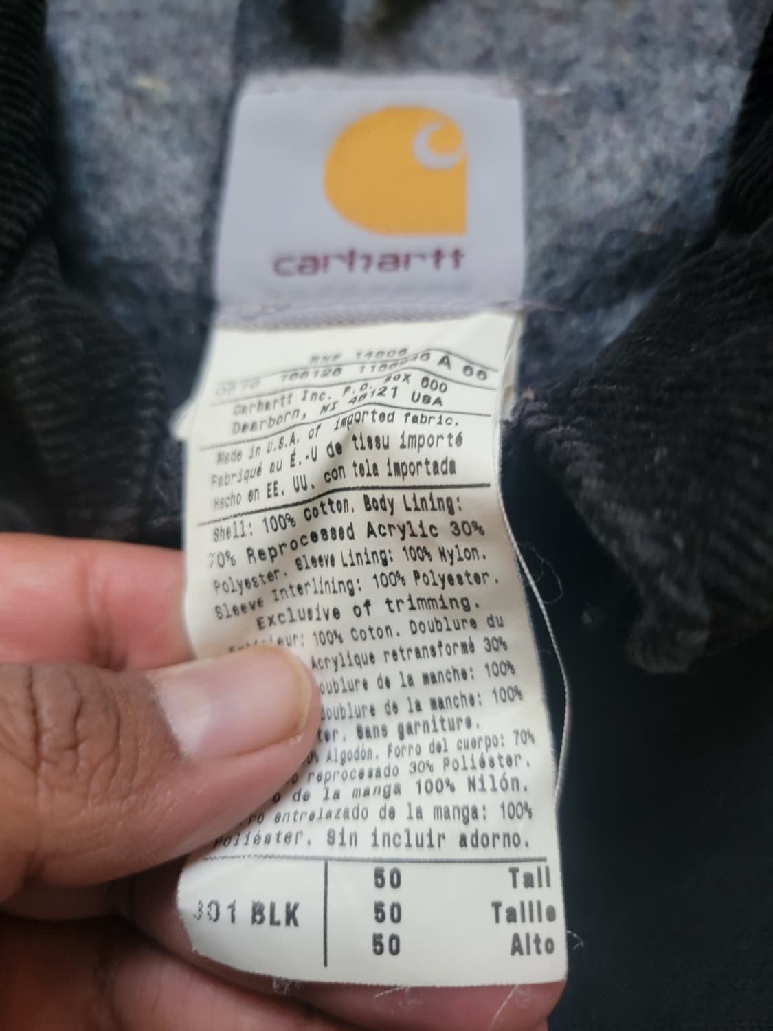 칼하트 J01 디트로이트 커스텀 자켓 블랙 상품이미지4