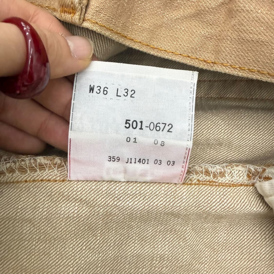 리바이스 501 베이지 코튼팬츠 상품이미지9