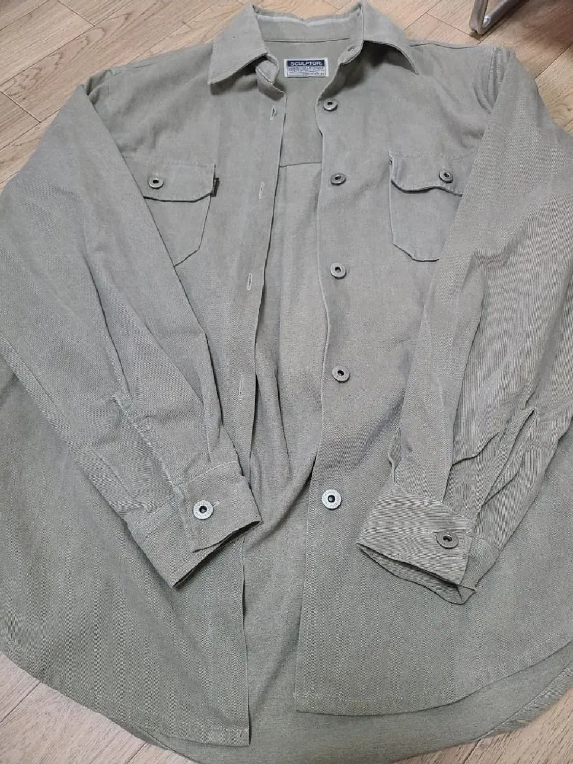 스컬프터 18SS 피그먼트 워시 셔츠 (샌드베이지) 상품이미지2