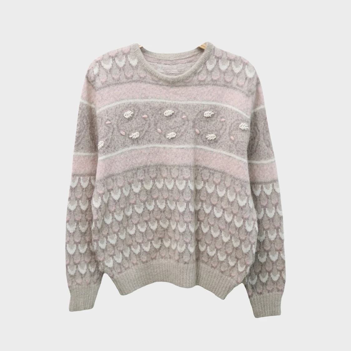 딸기우유 울 패턴 니트 64229 상품이미지1