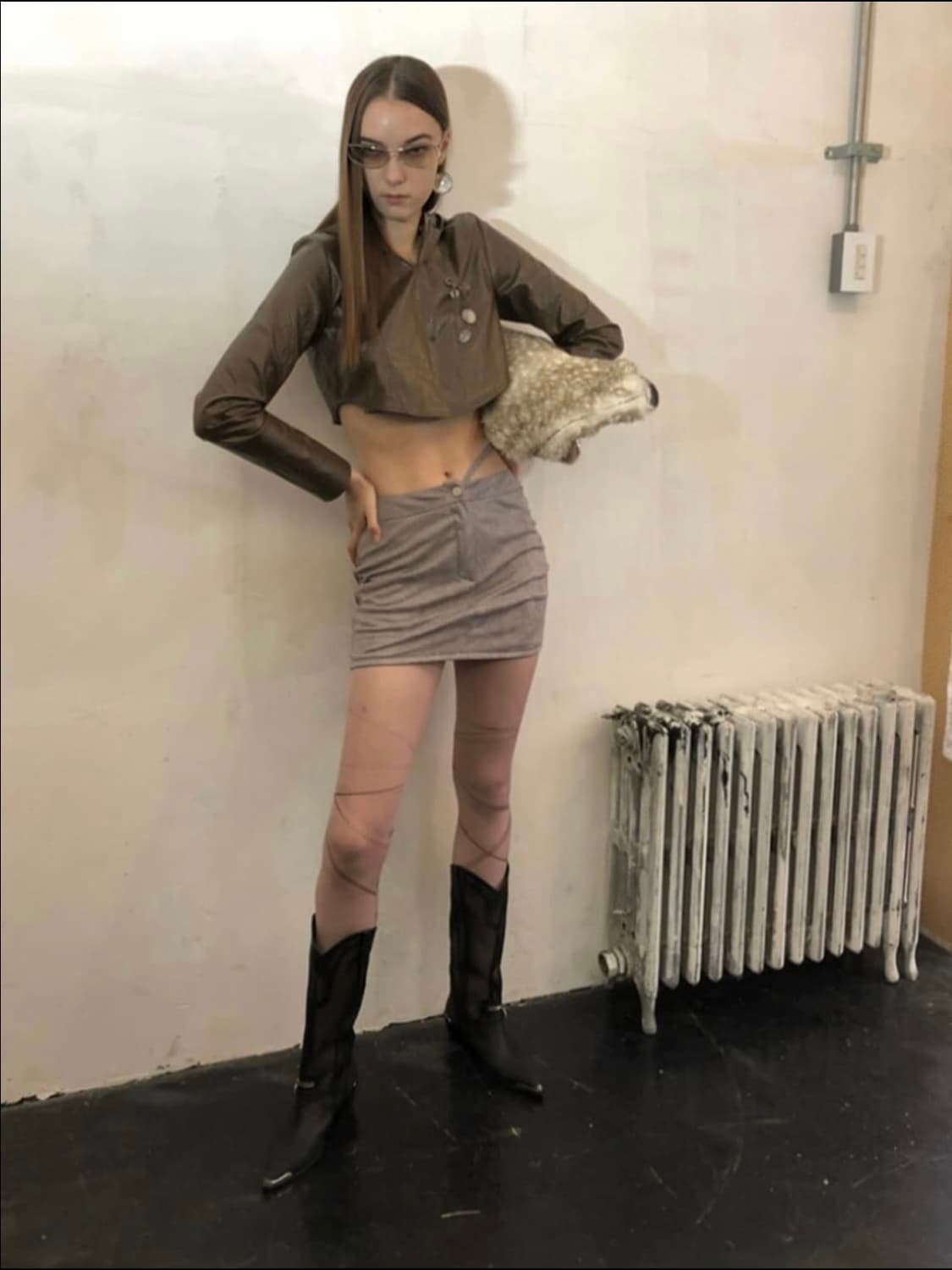 Faux leather crop 상품이미지3