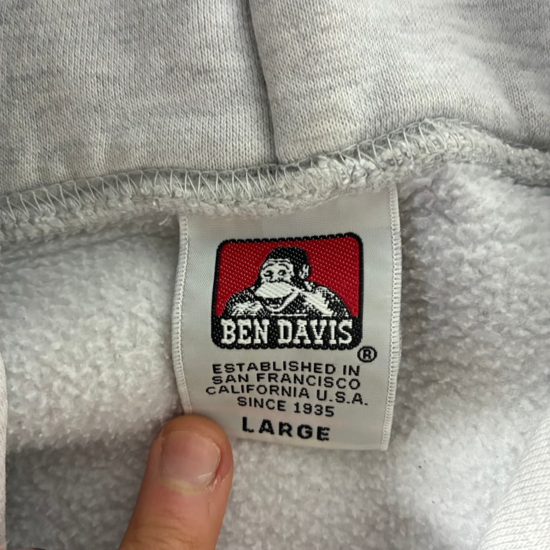 Ben davis  벤 데이비스 자수 코튼 그레이 후드티  상품이미지4
