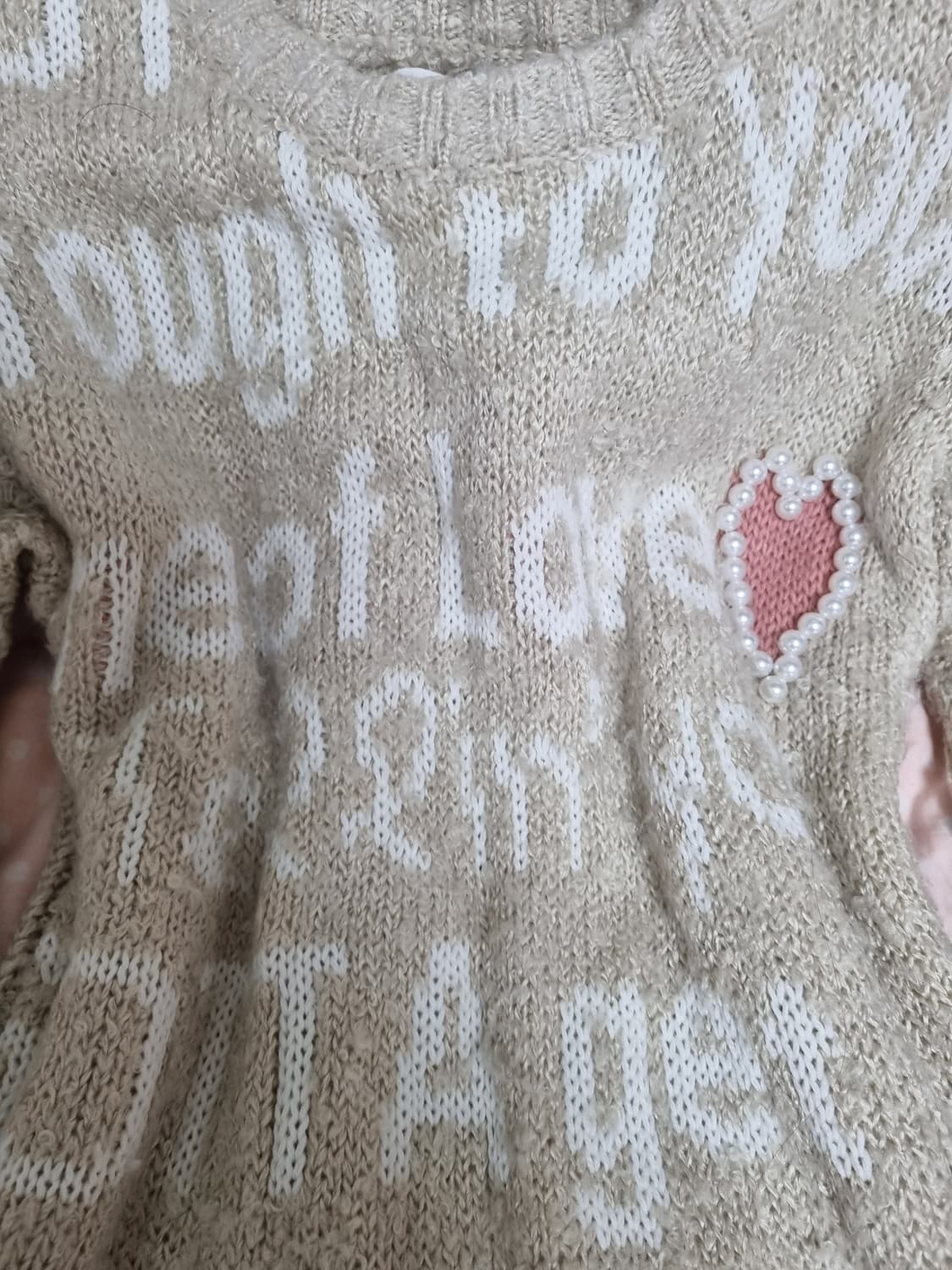 리즈리사 레터링 하트 큐빅 리본니트 라떼갸루 히메갸루 핀터레스트 엑시즈팜 상품이미지3