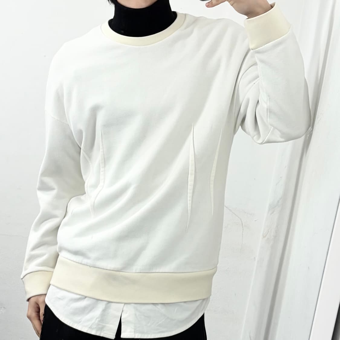 우영미 셔츠 레이어드 맨투맨 상품이미지2