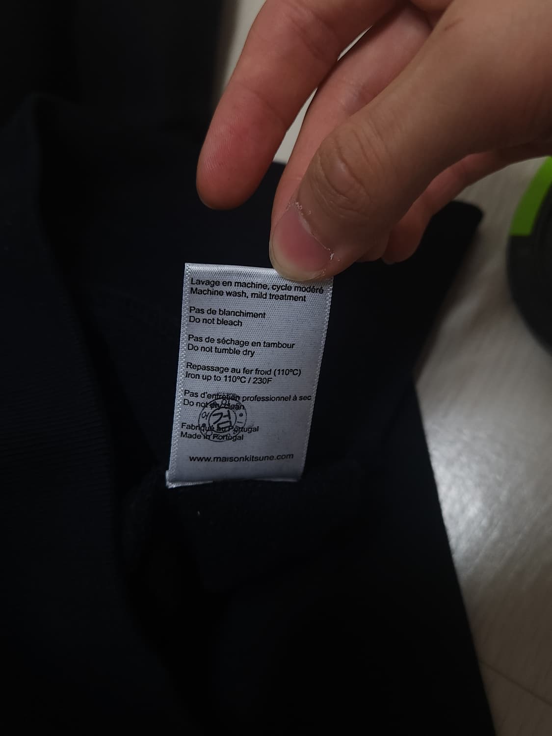 🦊 메종키츠네 자수 폭스헤드 후드티 블랙  XL 정품 상품이미지7