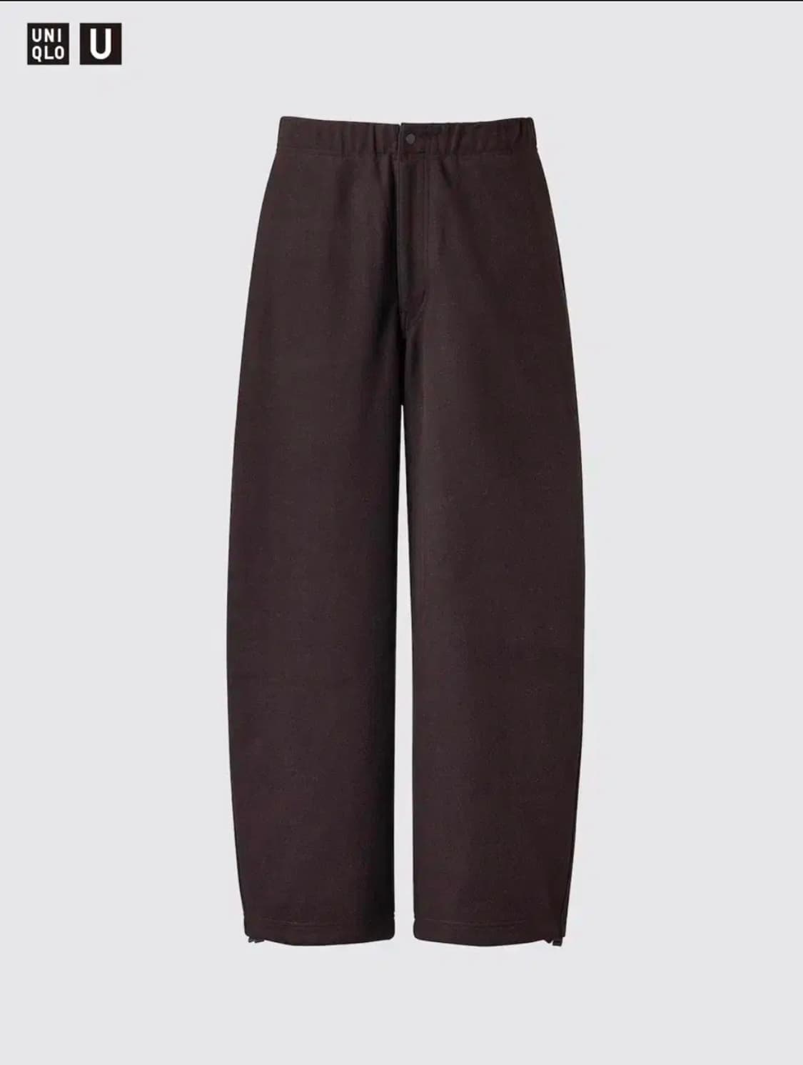 [M] 유니클로u 브러시드 스웨트 와이드 팬츠 다크브라운 상품이미지2