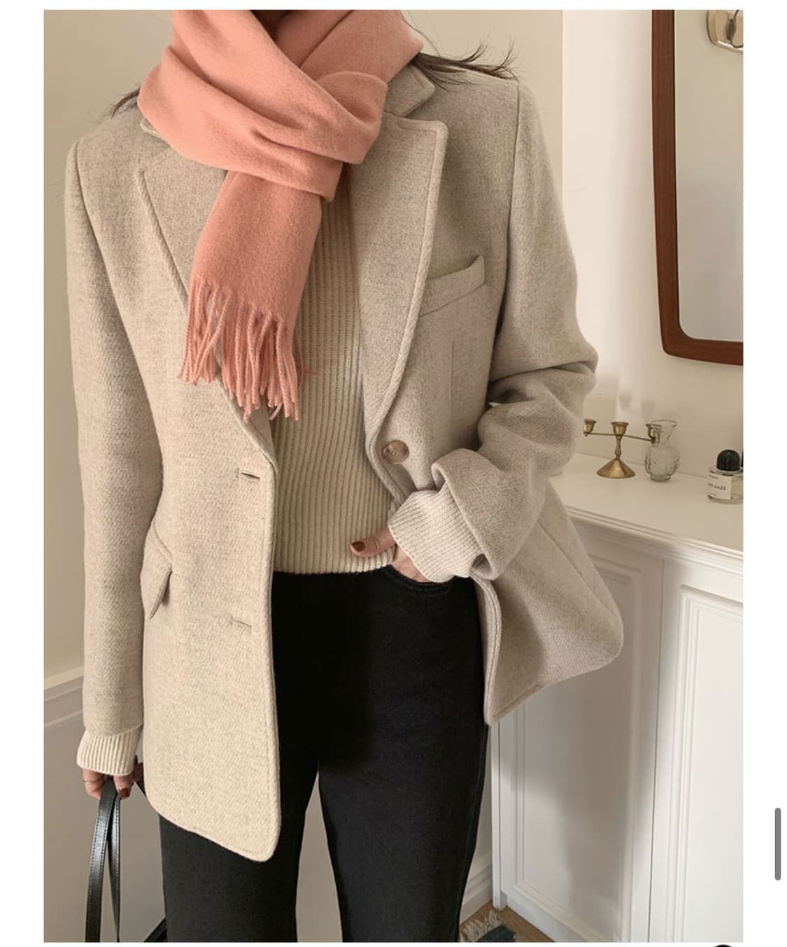 가내스라 위드 울 코트자켓 오트밀 상품이미지2