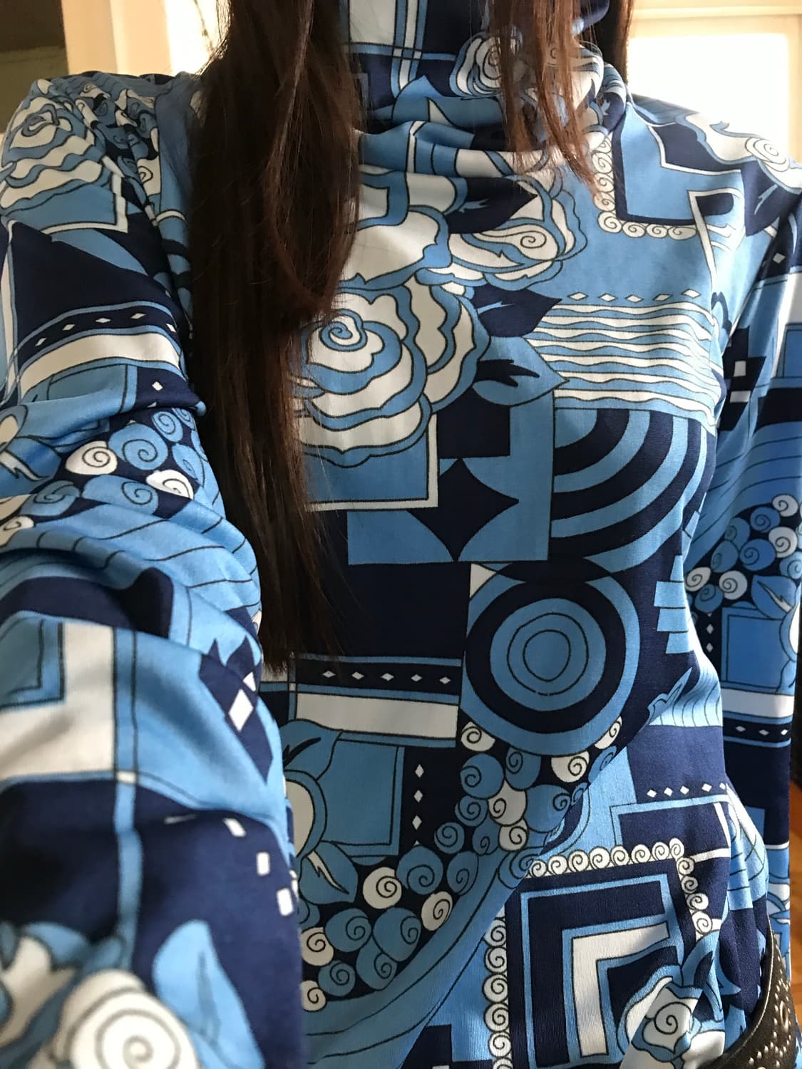 vintage turtle neck pattern top 상품이미지5