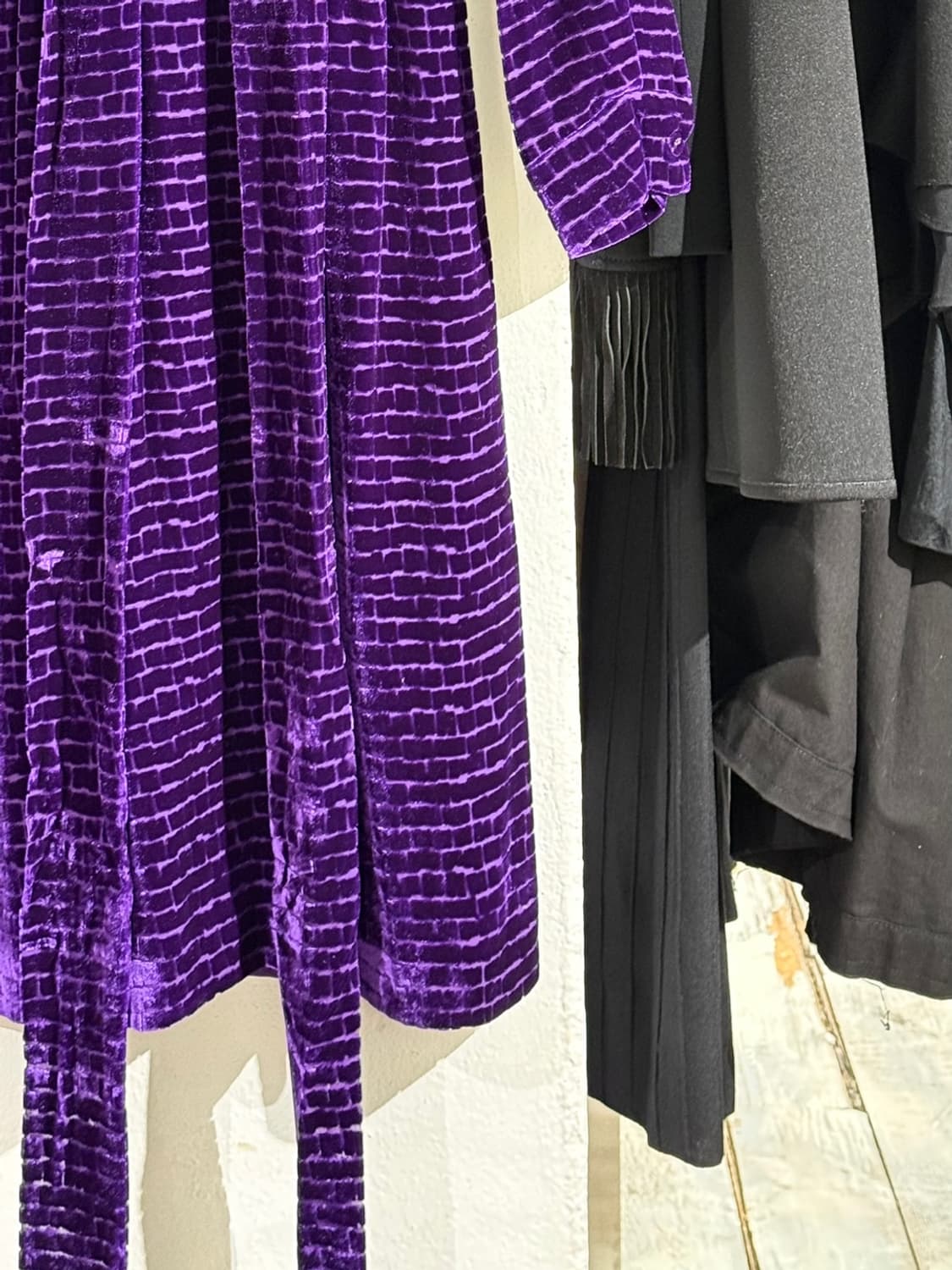 보테가베네타 퍼플 벨벳 패턴 셔츠 스트랩 드레스 상품이미지5