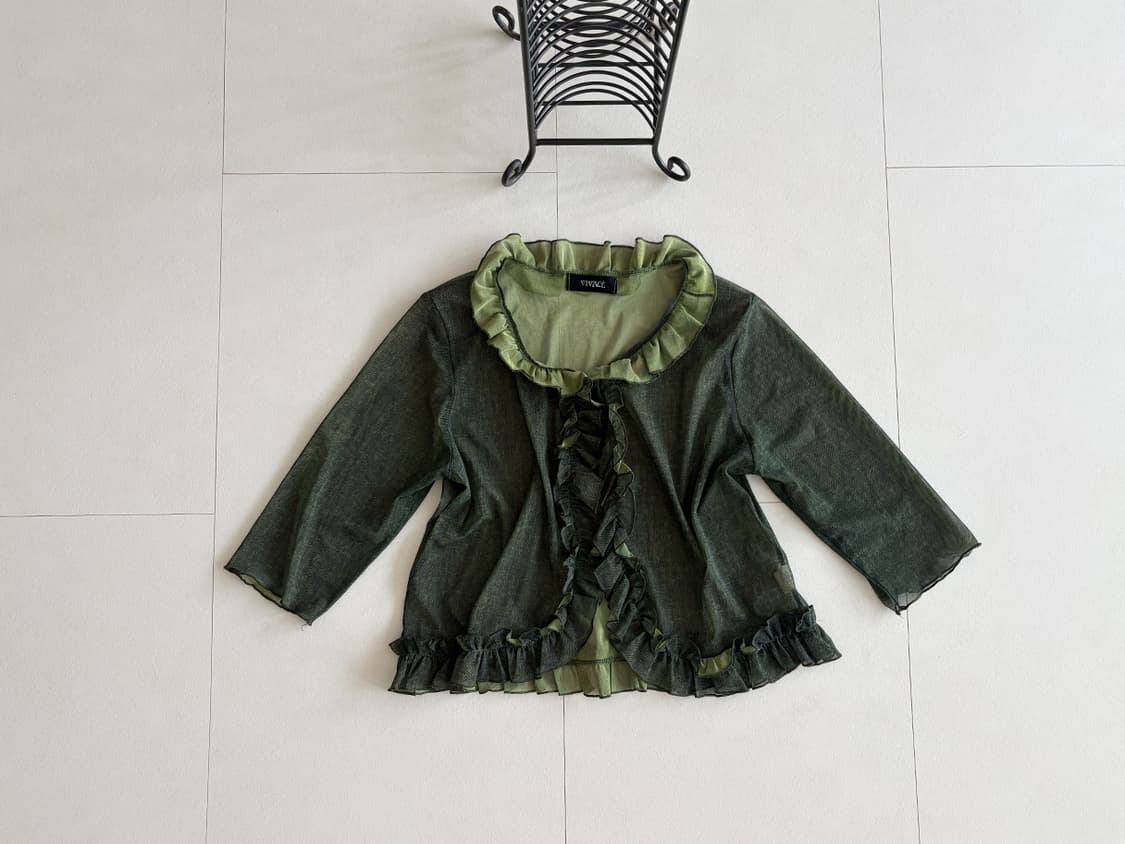 ruffle collar sheer top 상품이미지1