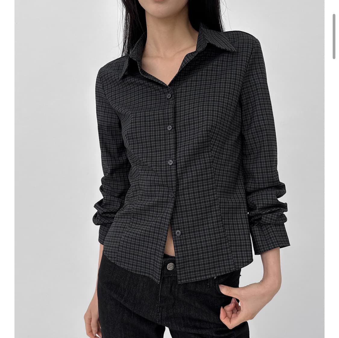 블랙업 세니아 체크셔츠 새상품 상품이미지1