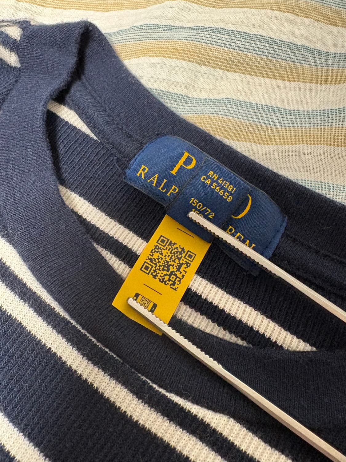 Polo Ralph Lauren 남아 주니어 스트라이프 콤드 스웨터 M 상품이미지4