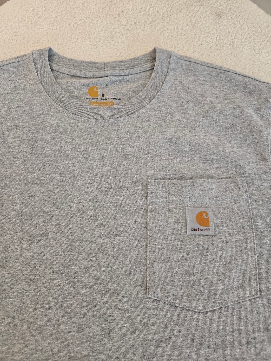 칼하트 포켓 반팔티 그레이 S 상품이미지3