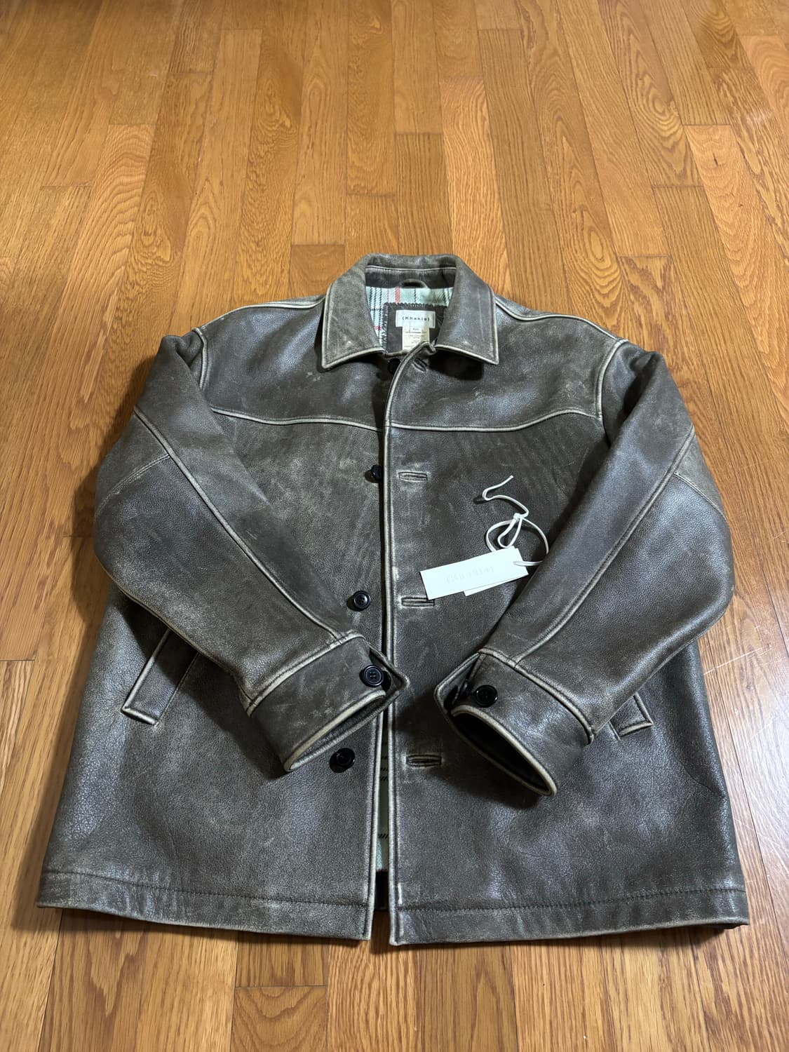 카키스 오웬 레더 카코트 브라운 판매 상품이미지3