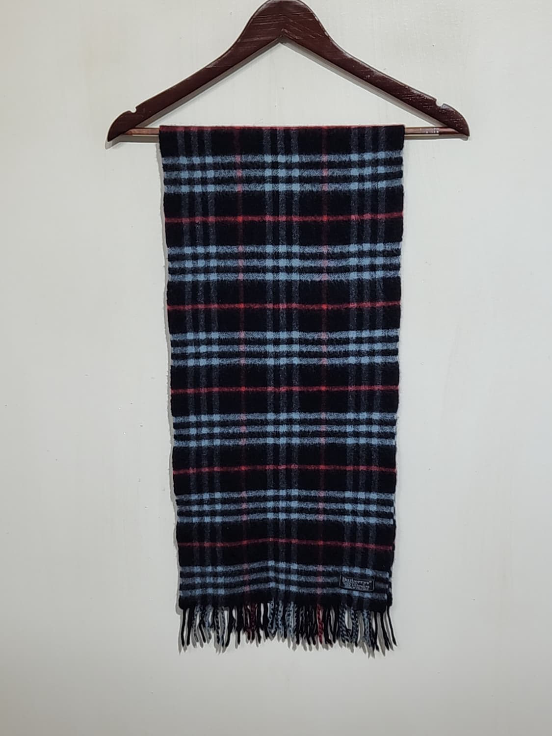 (정품) 버버리 캐시미어 머플러 체크 목도리 네이비 영국판  상품이미지1