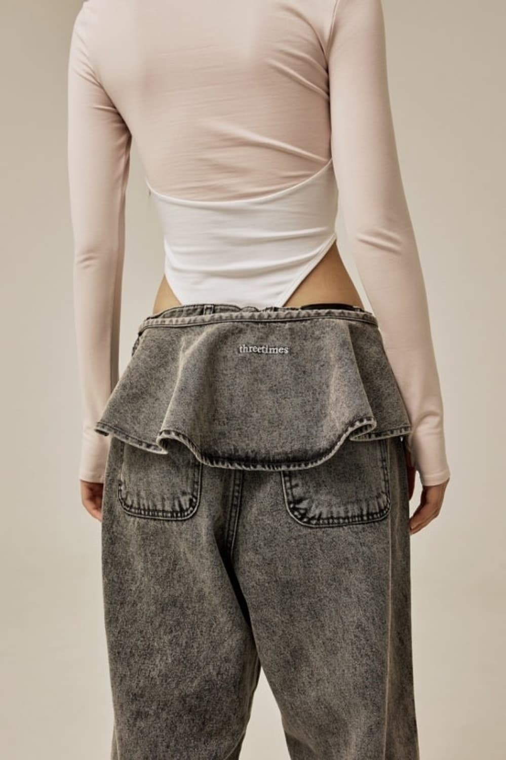 (M) 쓰리타임즈 ruffle baggy jeans 러플 배기진 상품이미지2