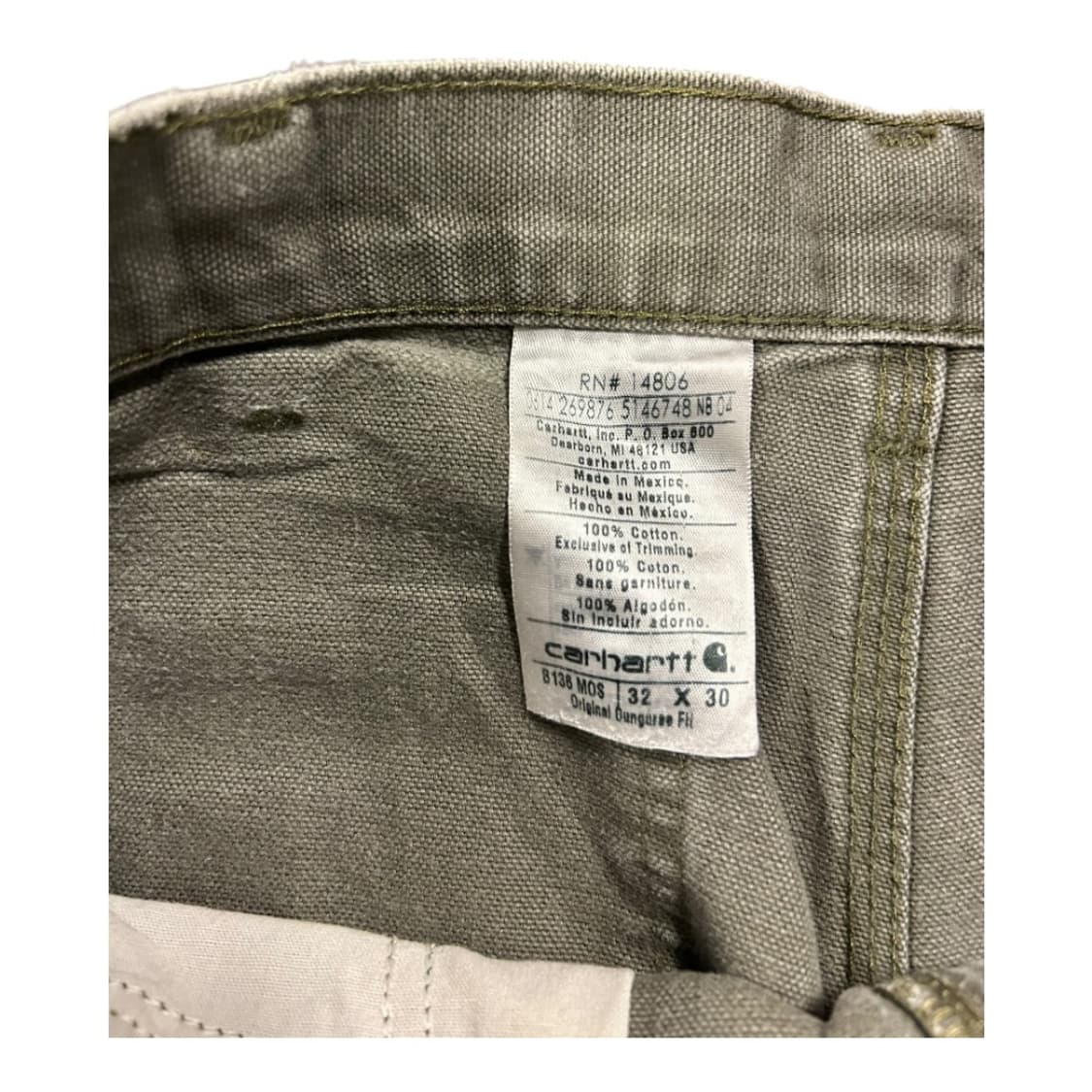ML) 칼하트 모스그린 더블니 워크 데님팬츠 BC-044 상품이미지3