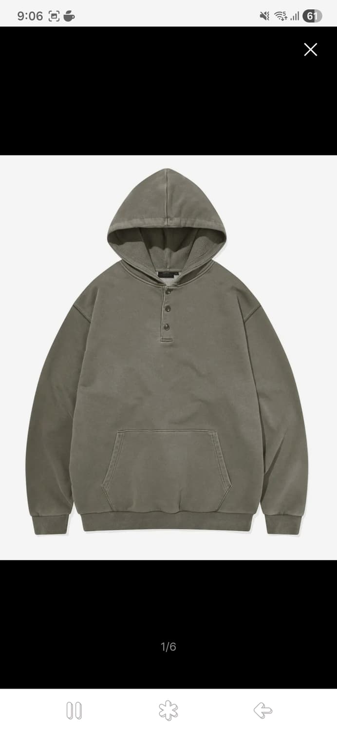 카네이테이 피그먼트 워시드 헨리넥 후디 상품이미지1