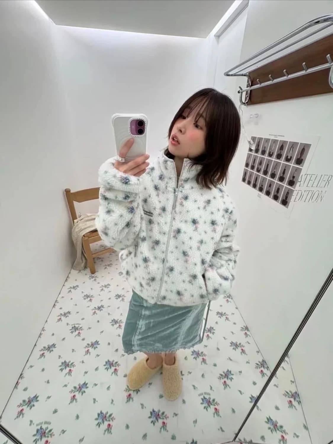 아뜰리에에디션 플라워 플리스 자켓 상품이미지1