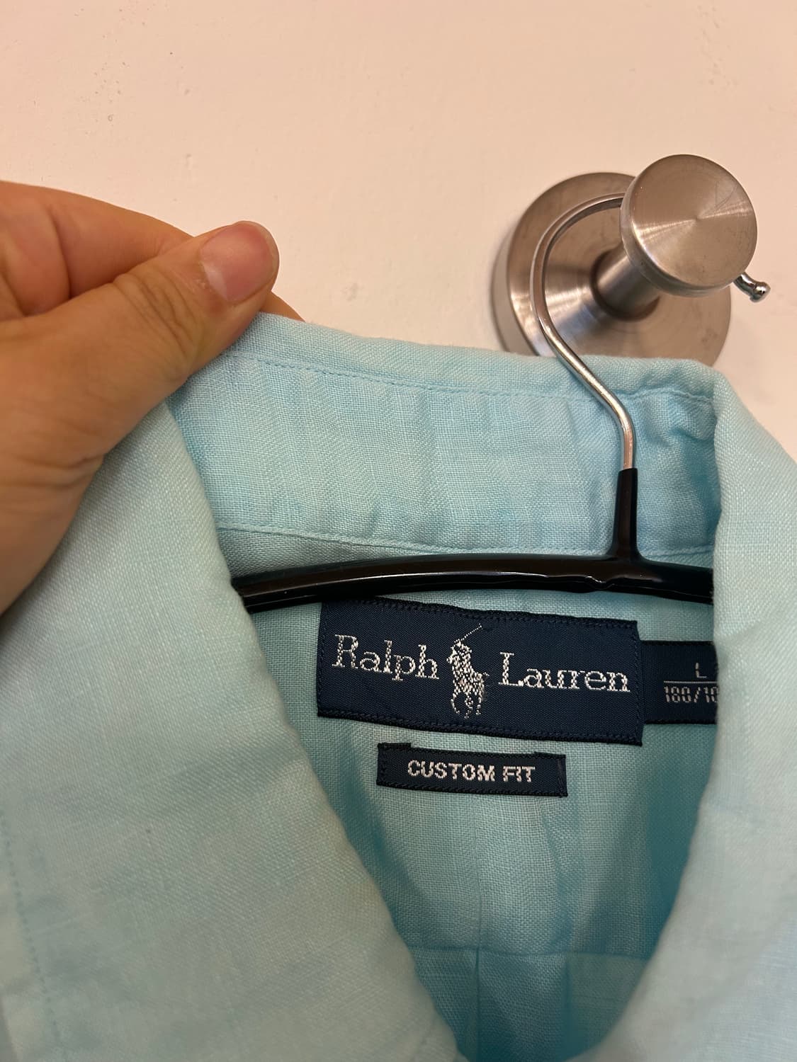 폴로 랄프로렌 하늘색 리넨 반팔 셔츠 L 상품이미지8