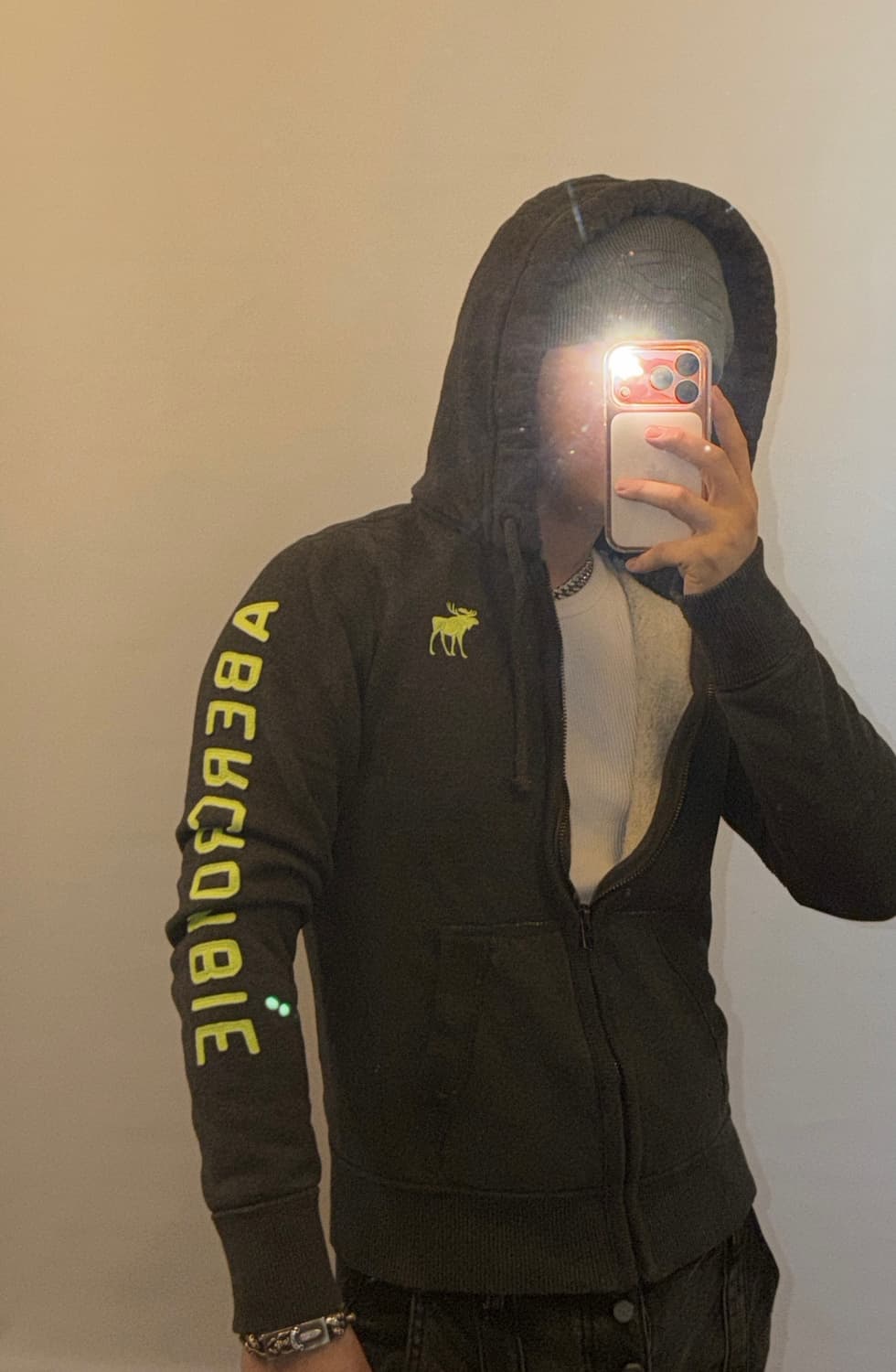 아베크롬비 y2k 사이드레터링 후드집업 상품이미지1