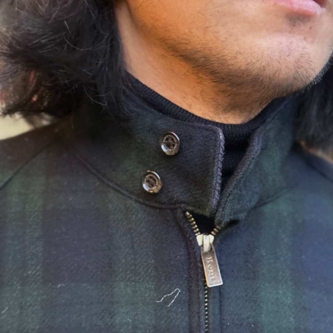 켄트 인 트래디션 블랙와치 울 블랜드 해링턴 자켓 L 상품이미지10