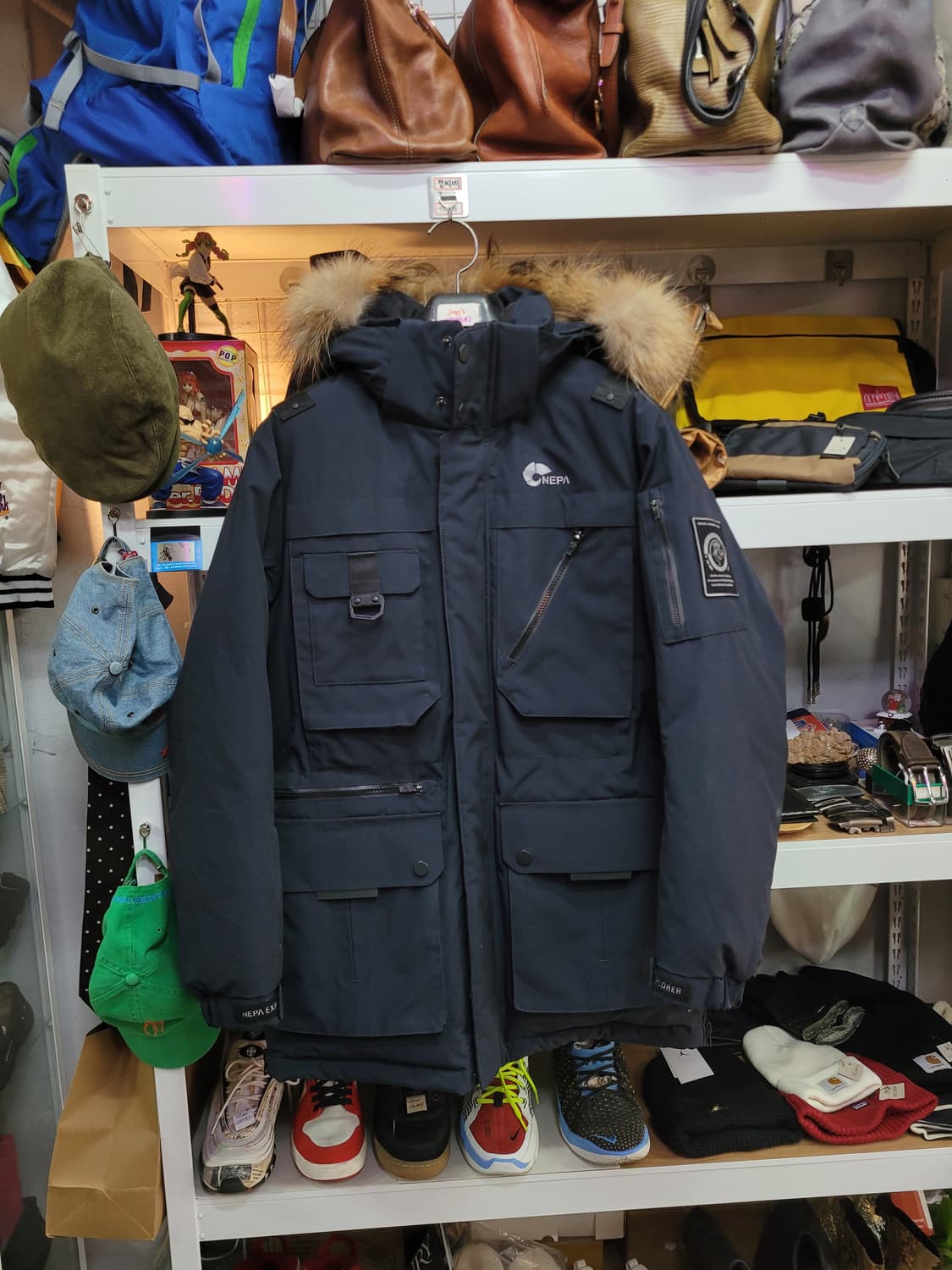 NEPA 미착용 네파 네이비 퍼 후드 구스 다운 패딩 (후드 탈부착) 상품이미지1